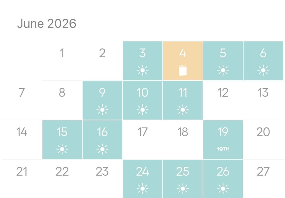 June work shifts.