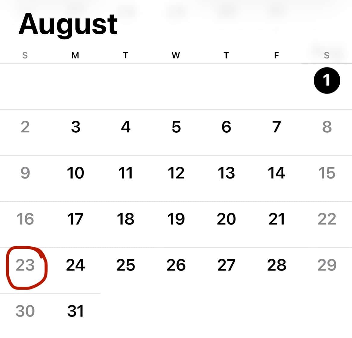 August calendar.