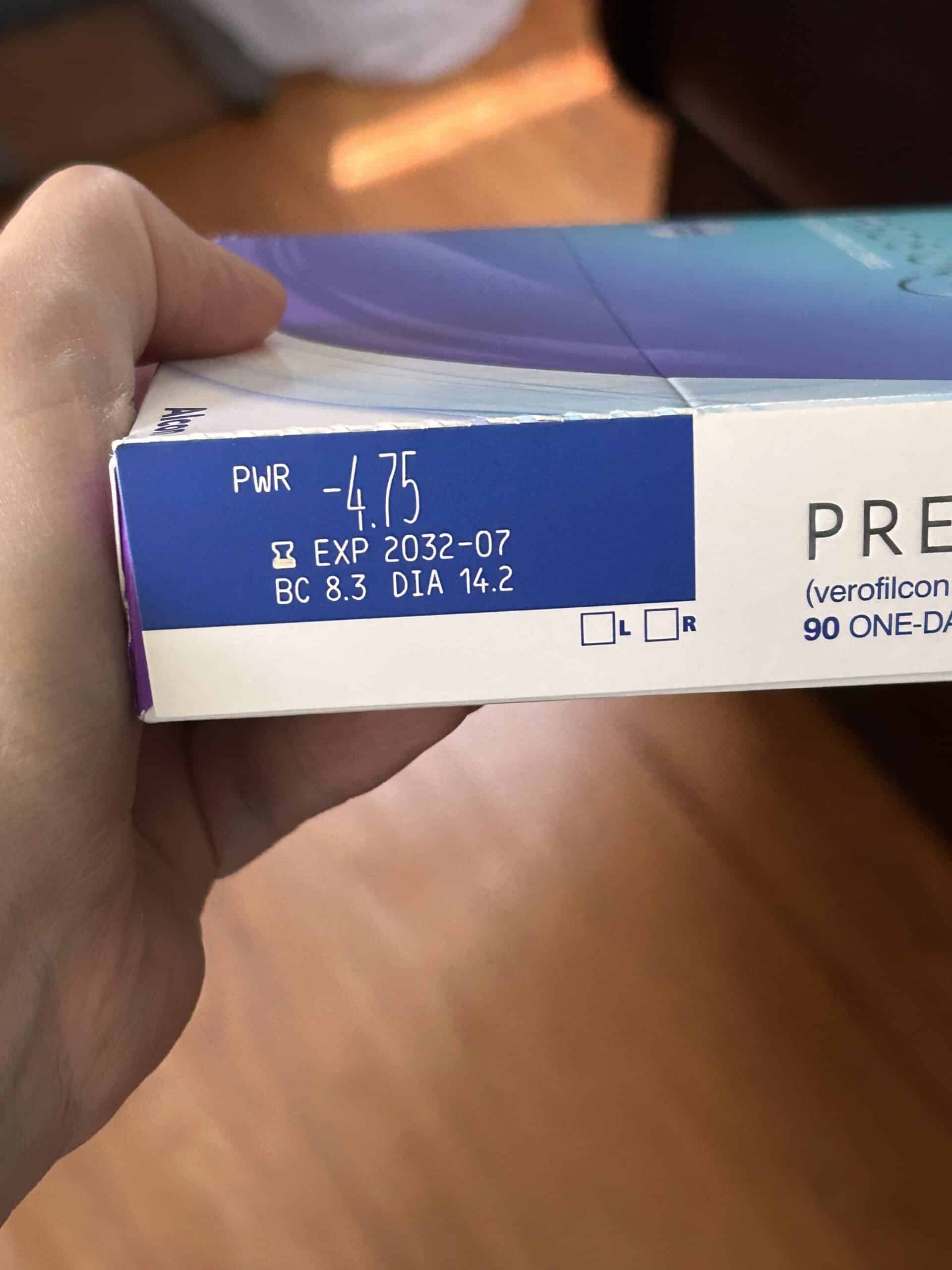 box of contact lenses.