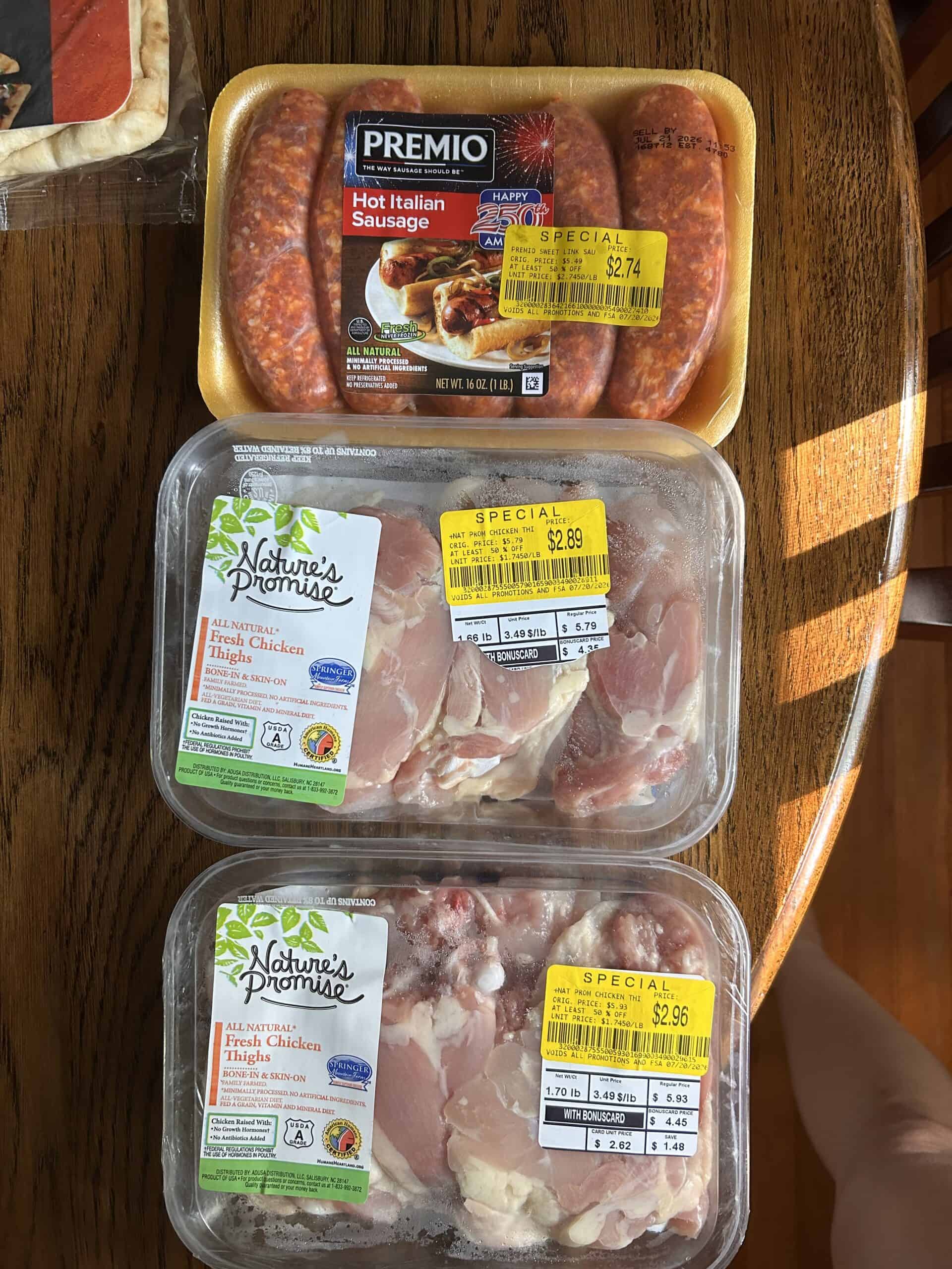marked down meat.