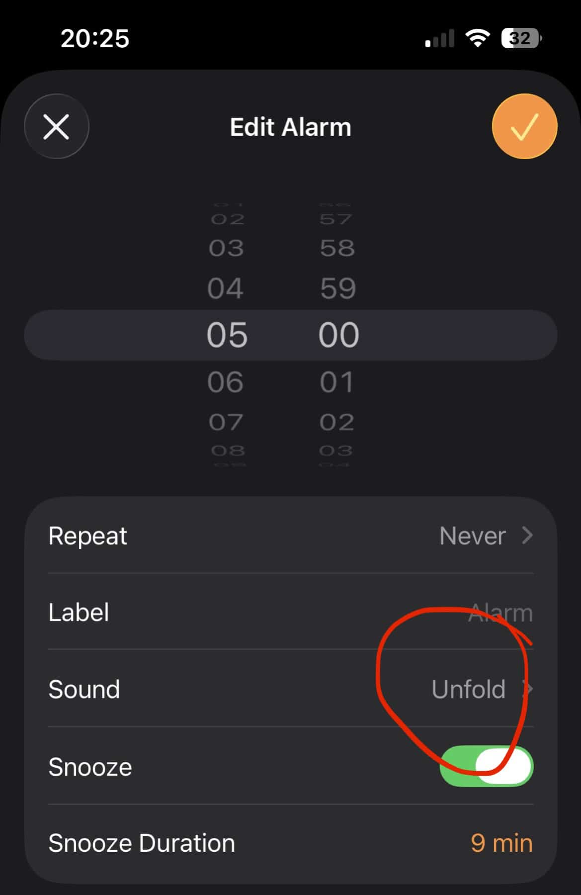iphone alarm.