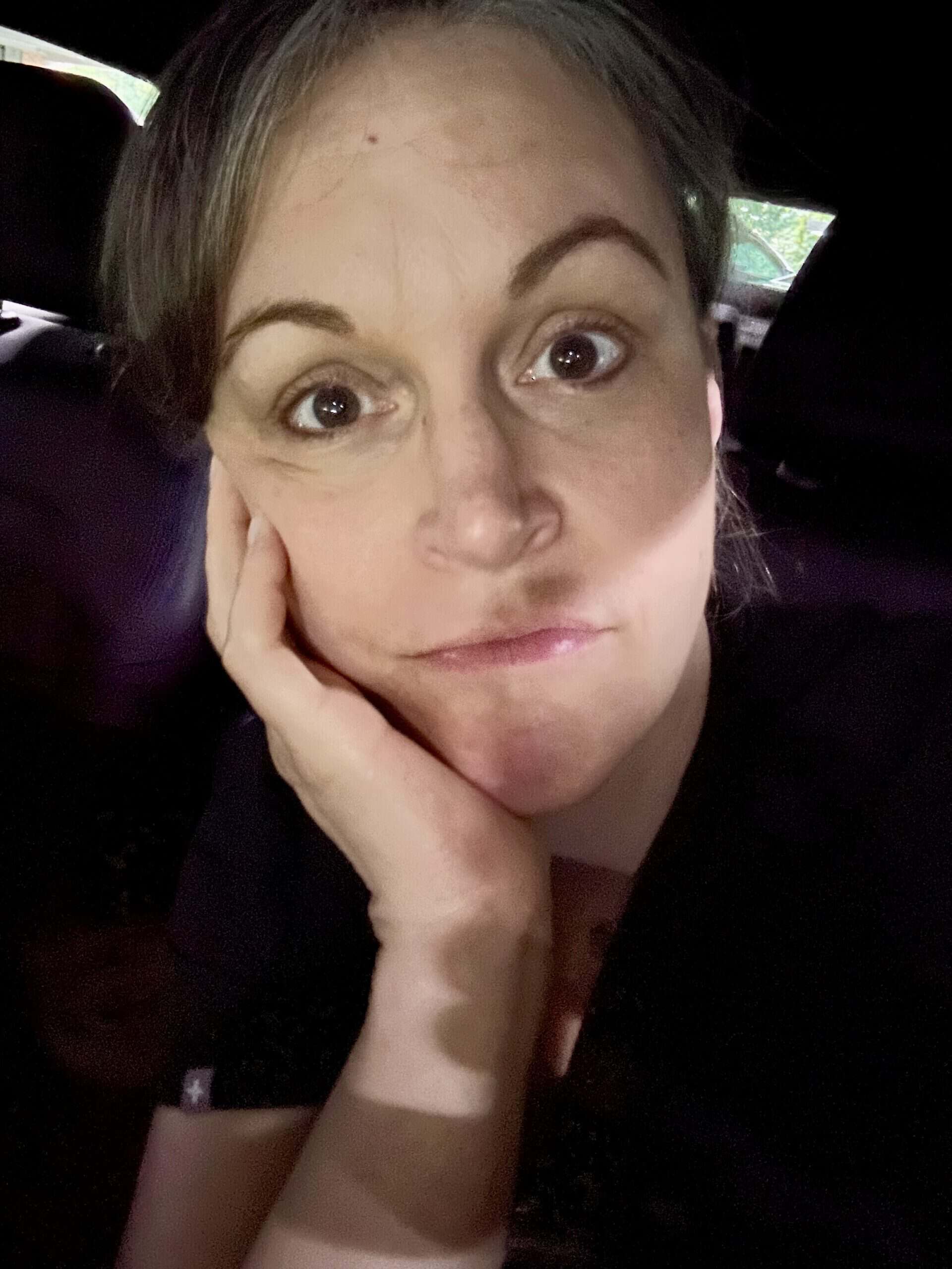Kristen looking tired.