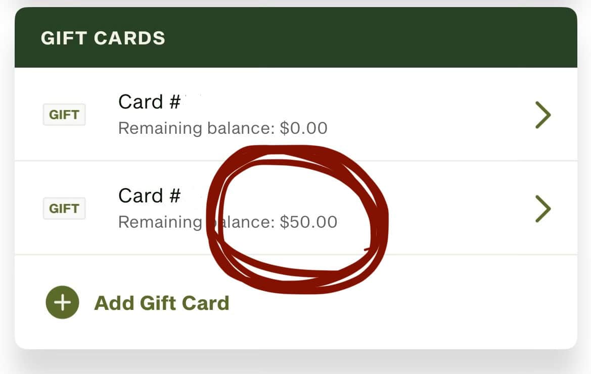 Panera gift card.