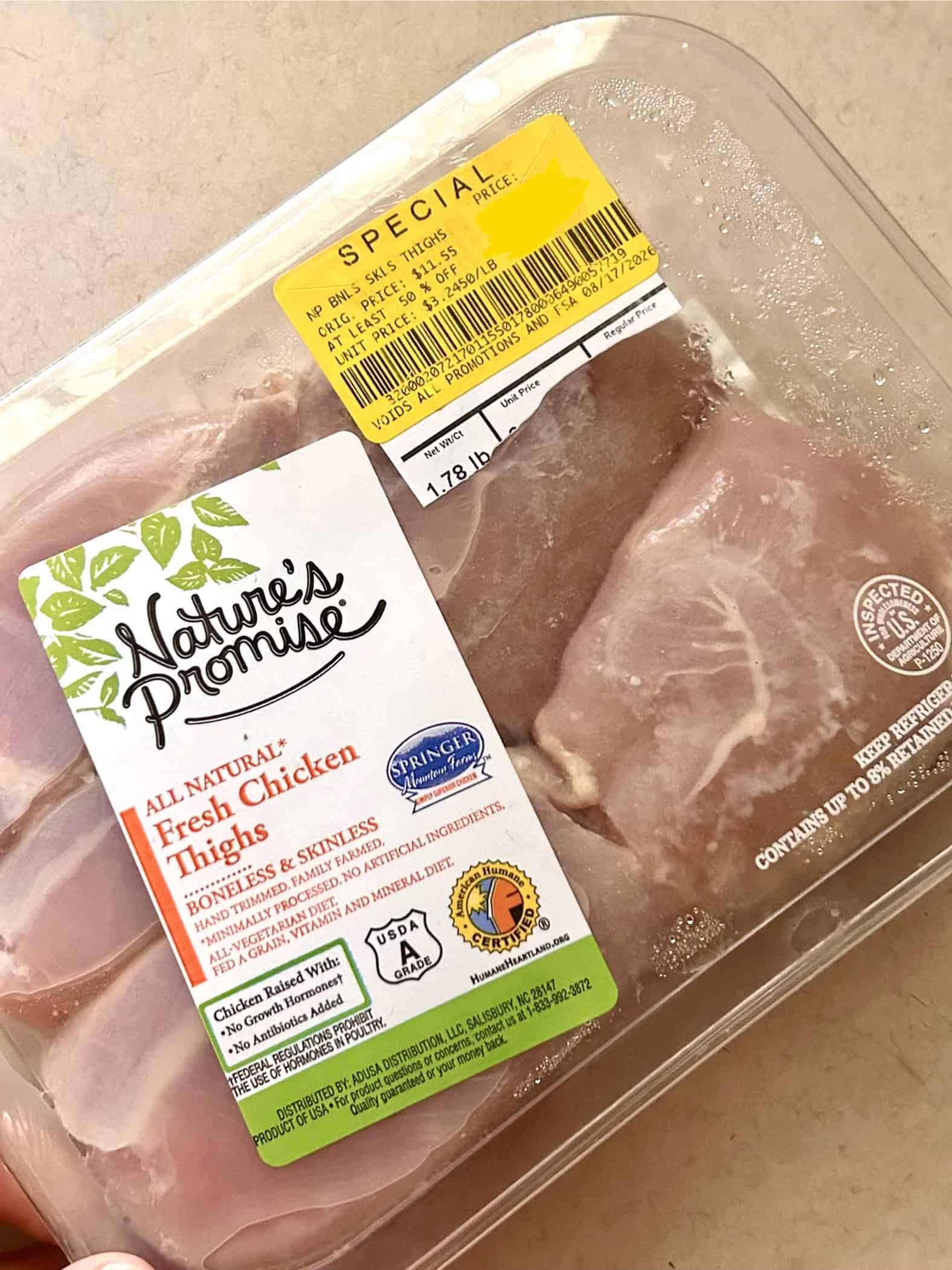 chicken thigh markdown.
