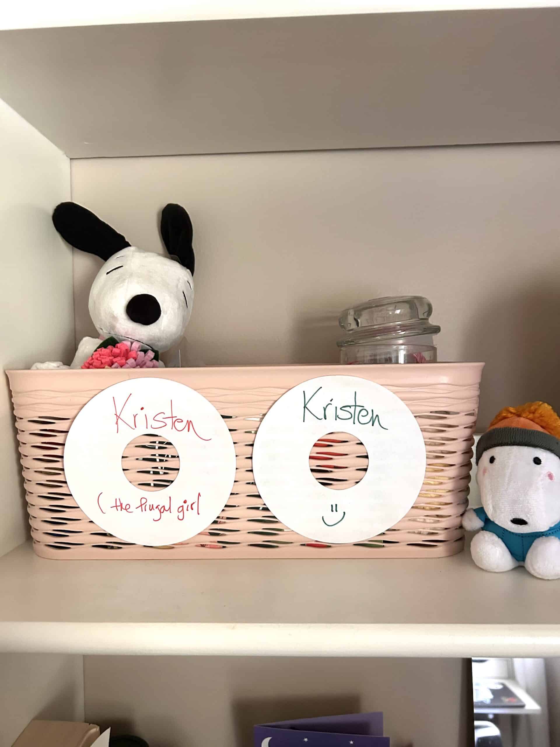 CD label name tags.