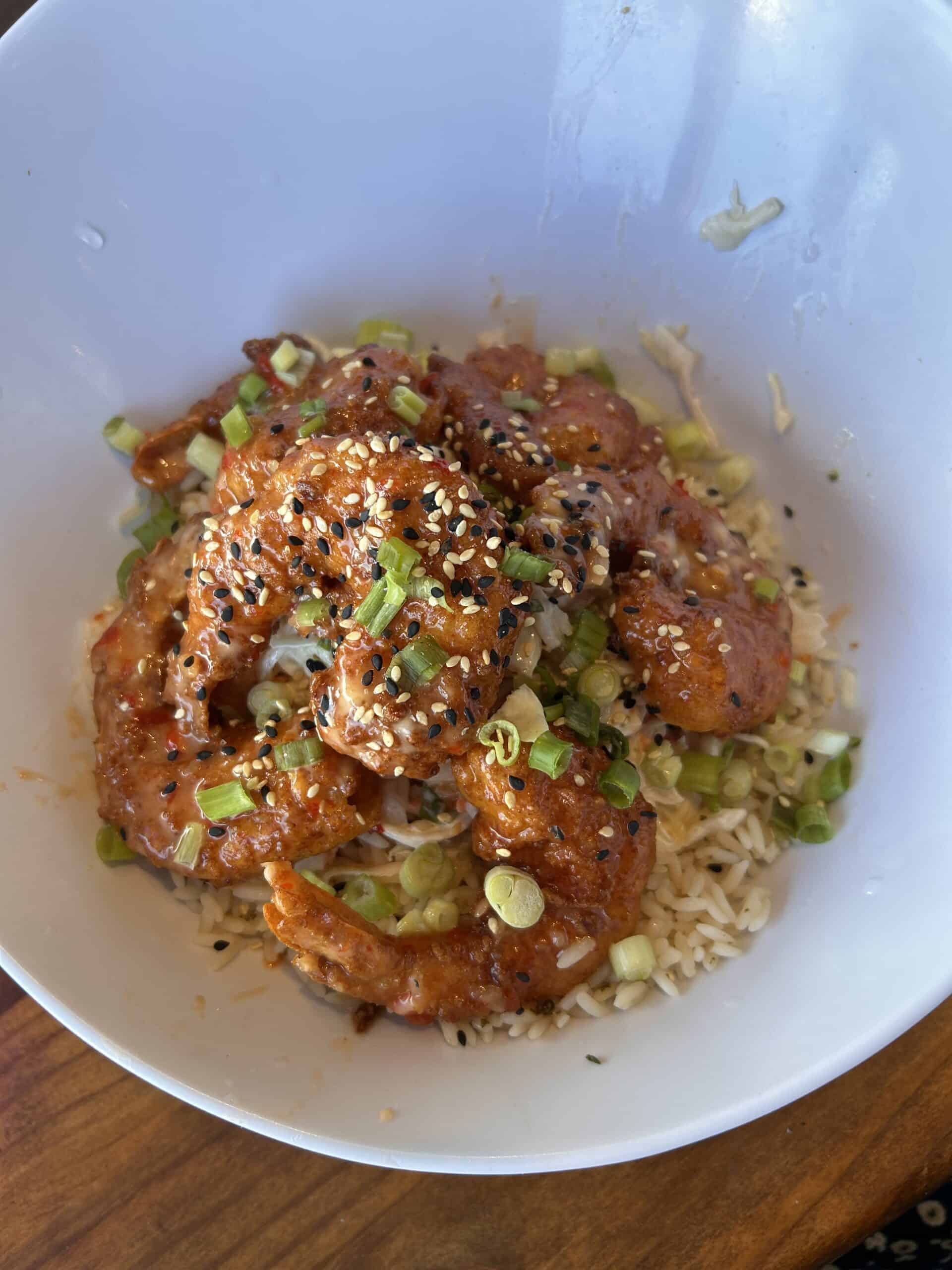 bang bang shrimp bowl.