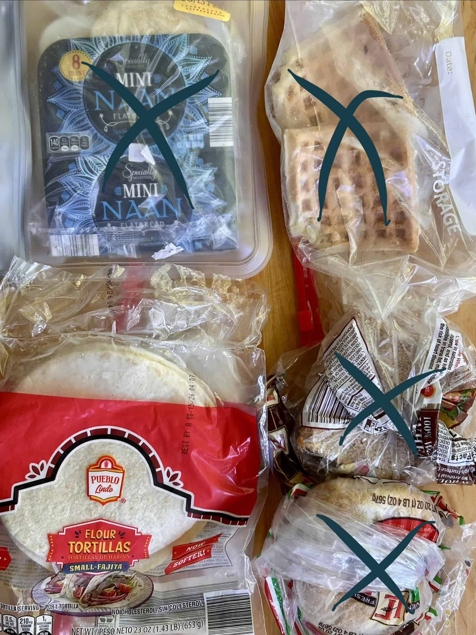 bread from the freezer.