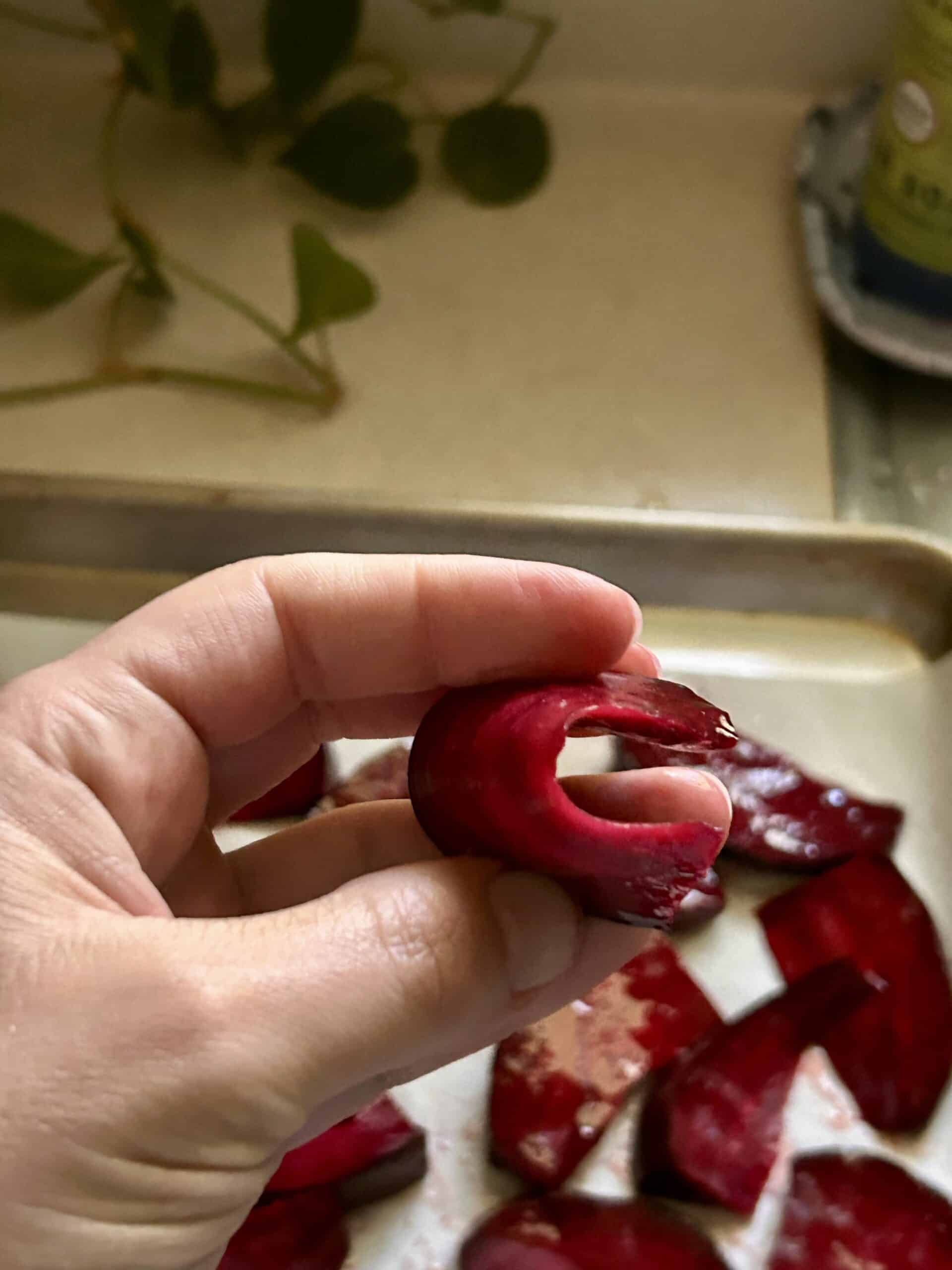 bendable beet slice.