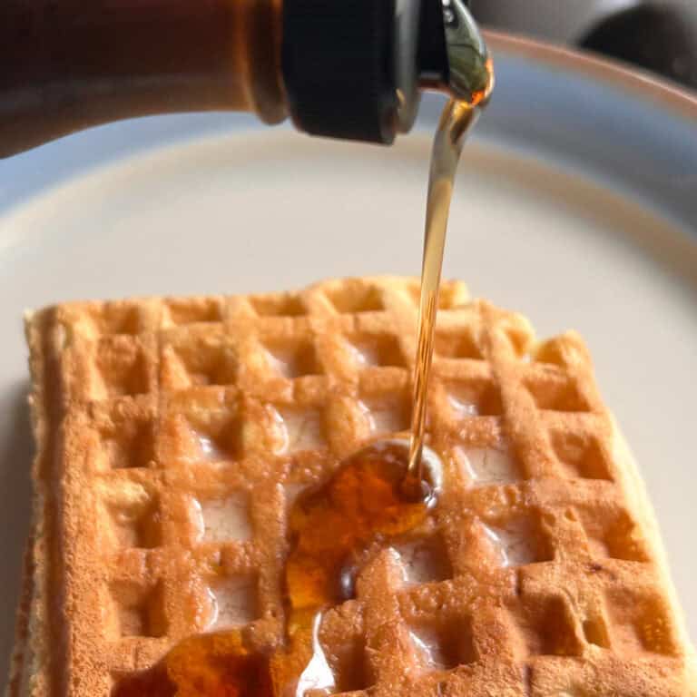 waffle with syrup.