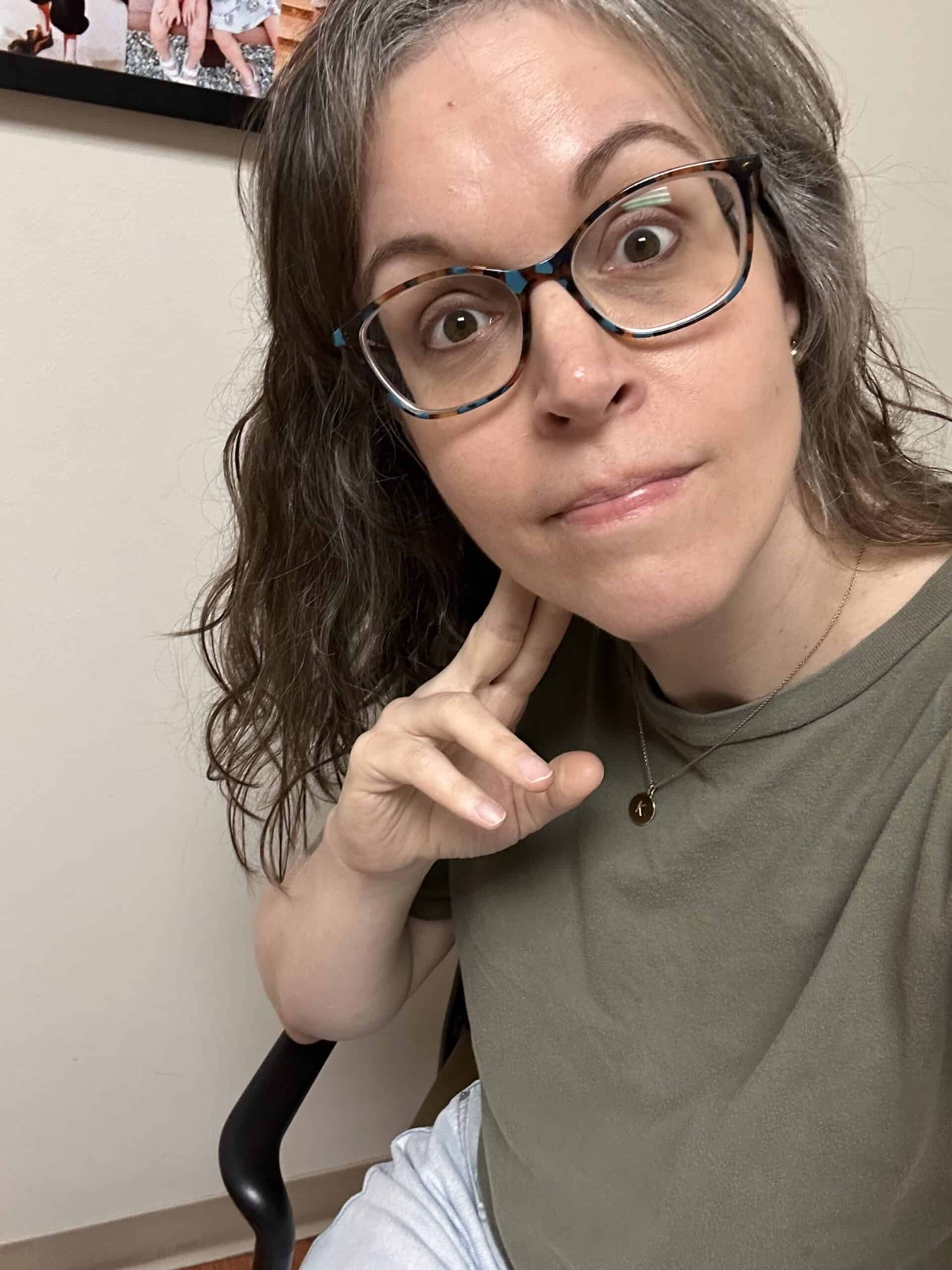 Kristen at doctor's office.
