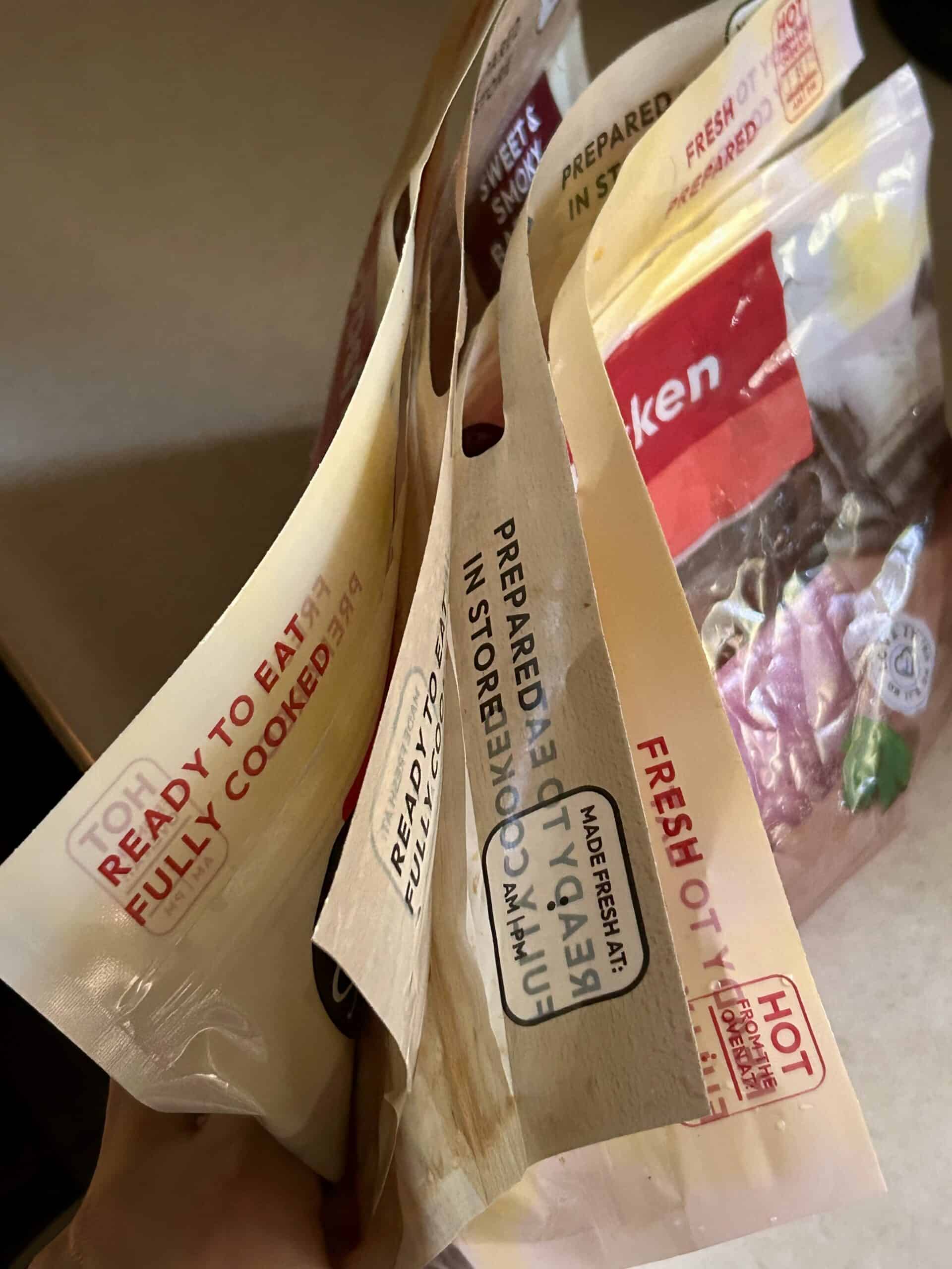 empty chicken bags.