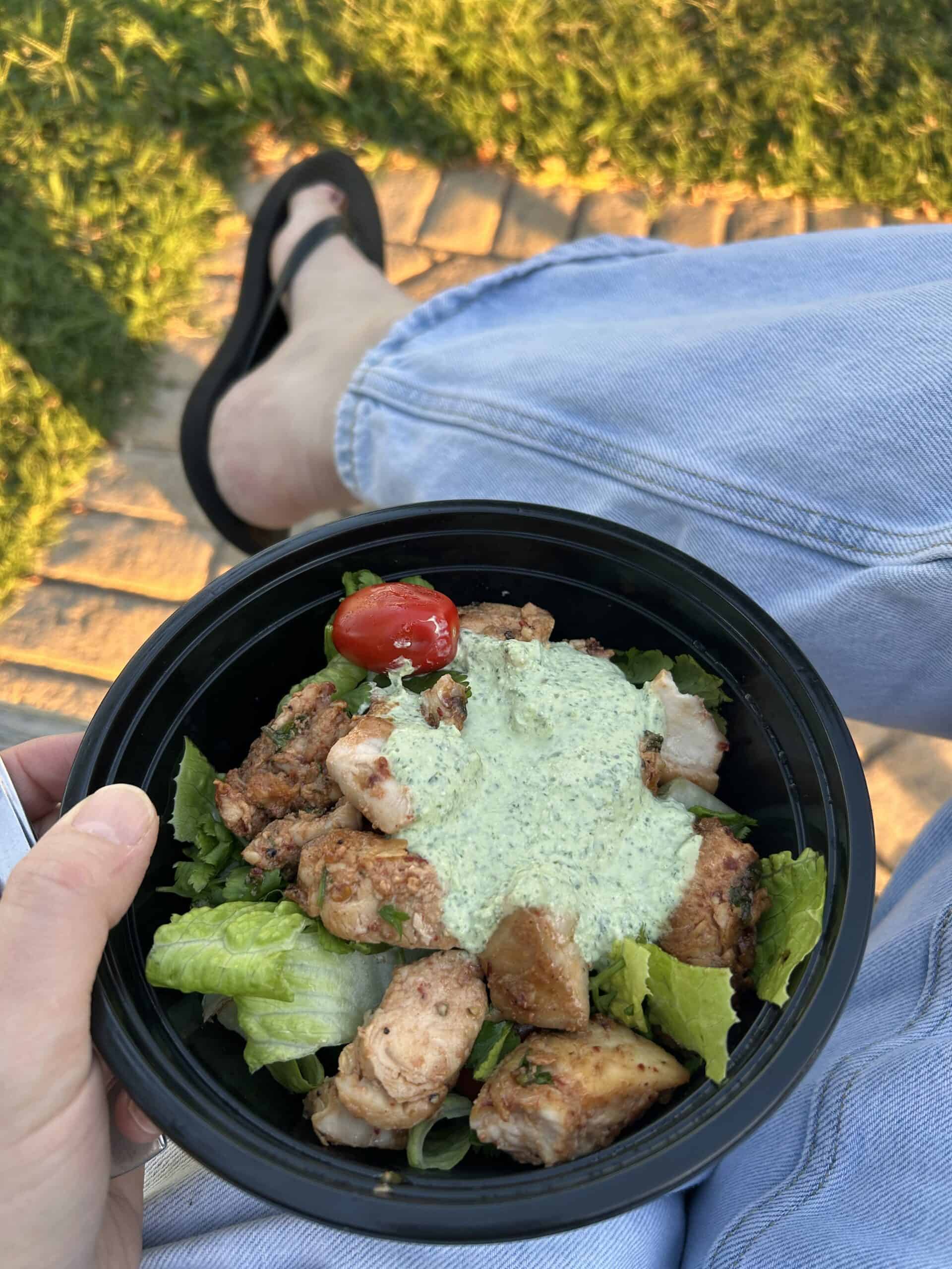 salad in bowl.