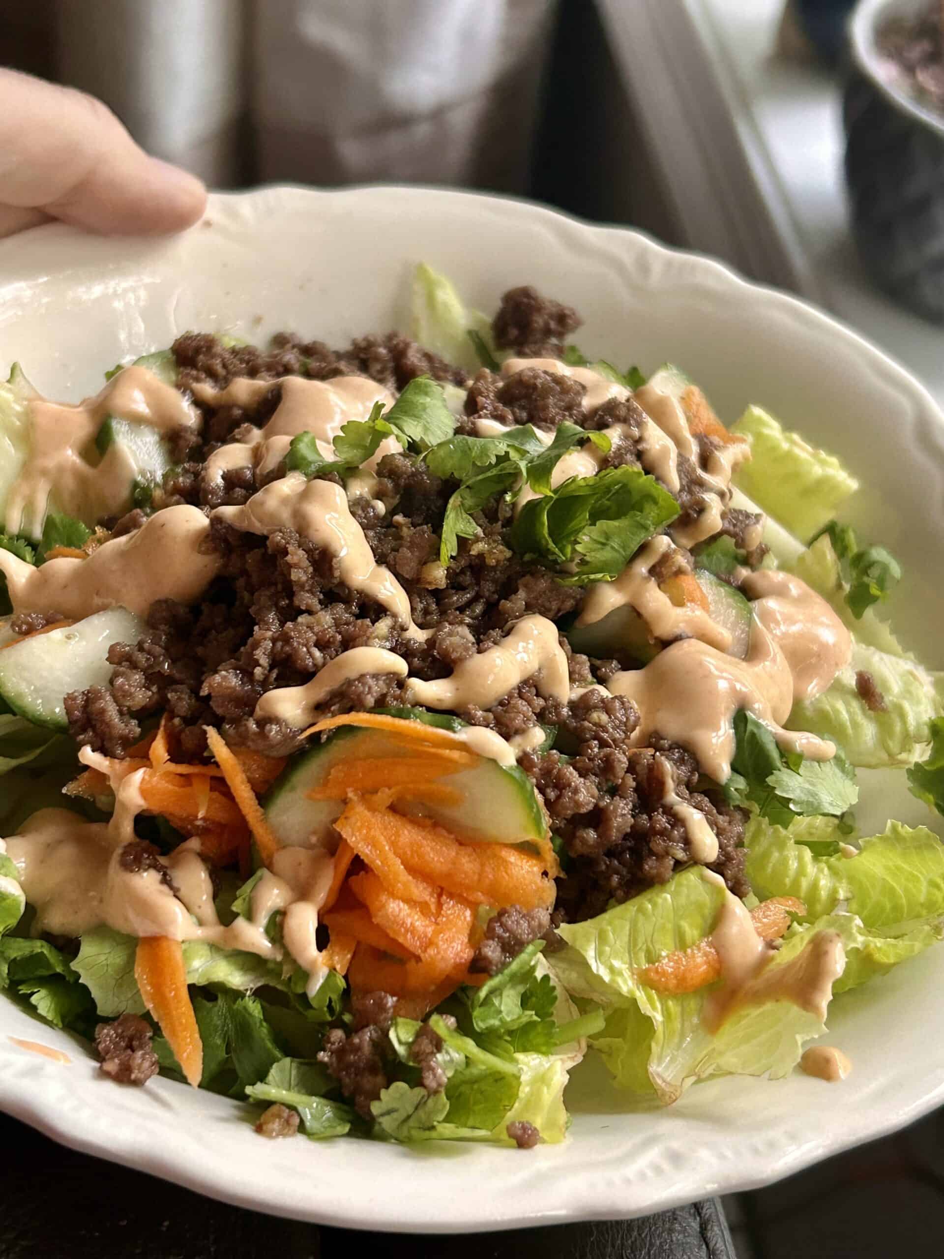beef salad.