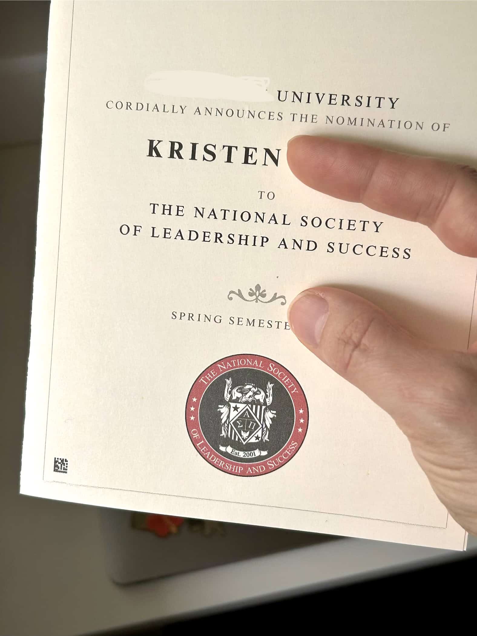 NSLS invitation.