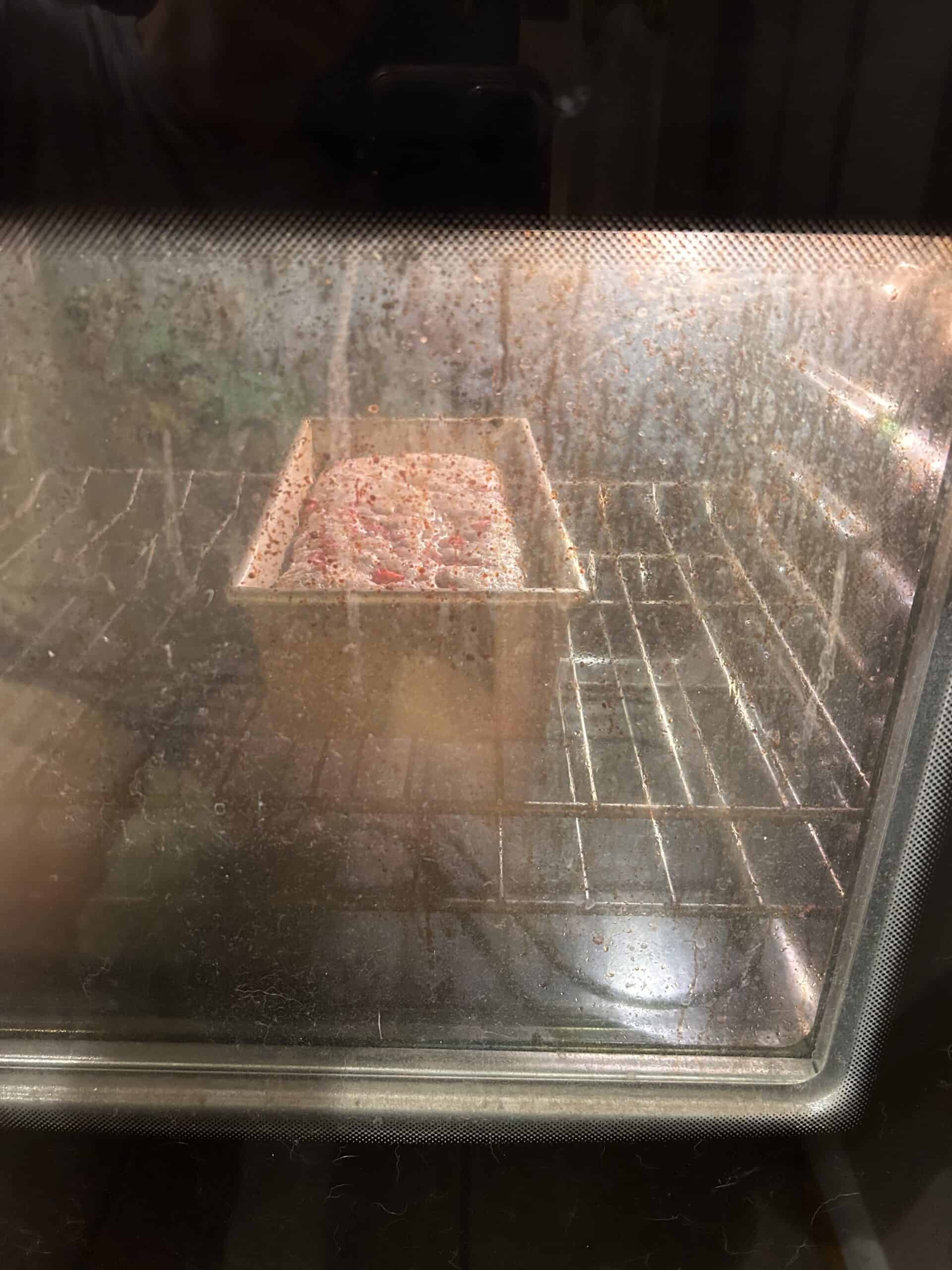 dirty oven door.