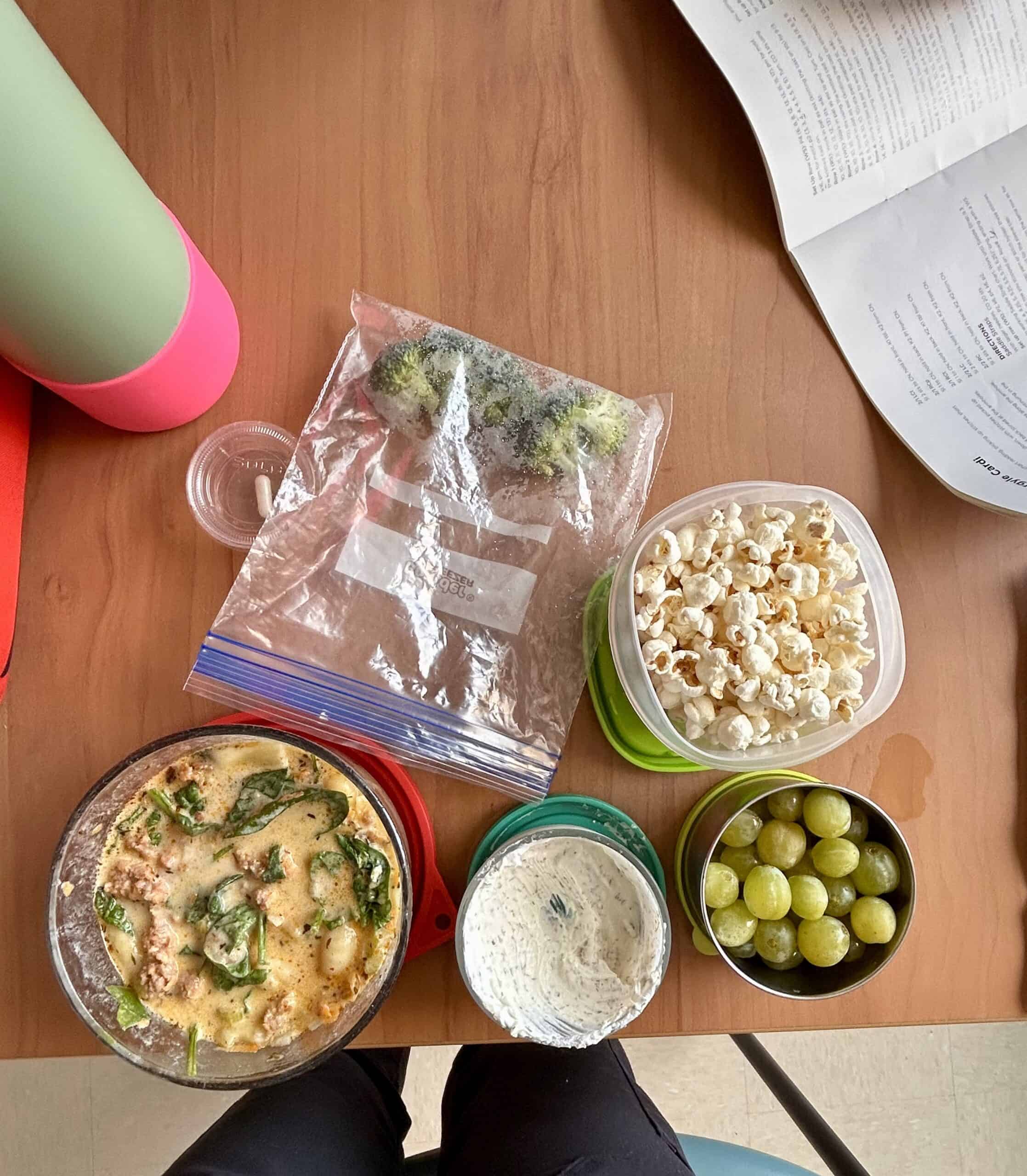 packed lunch with soup.