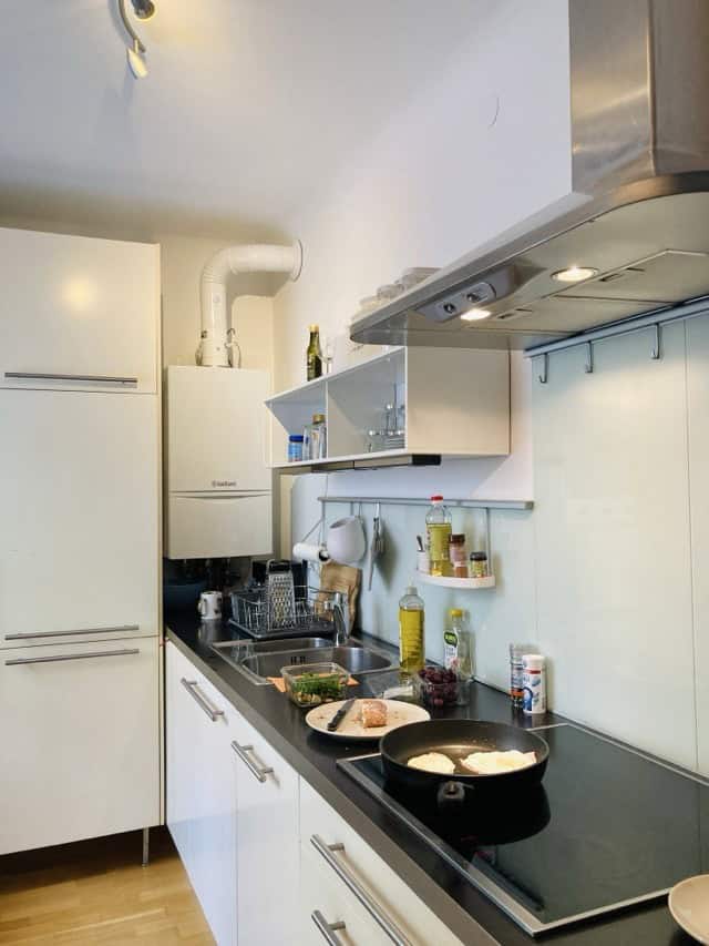 apartment kitchen.