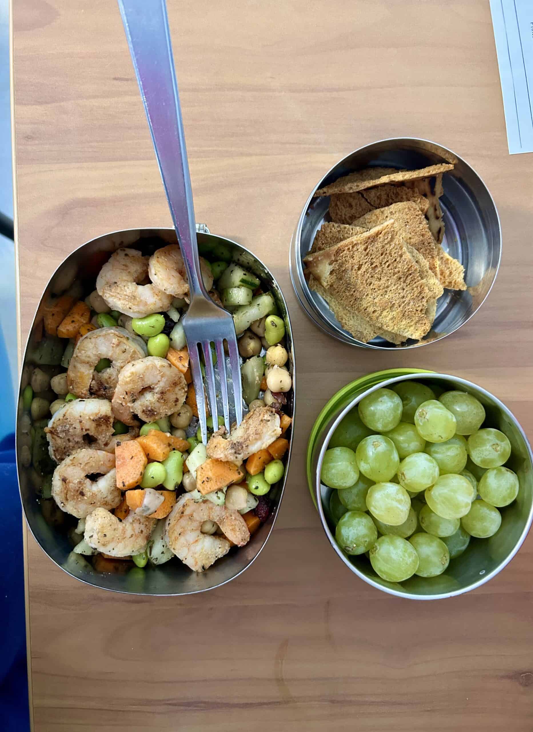 shrimp salad lunch.