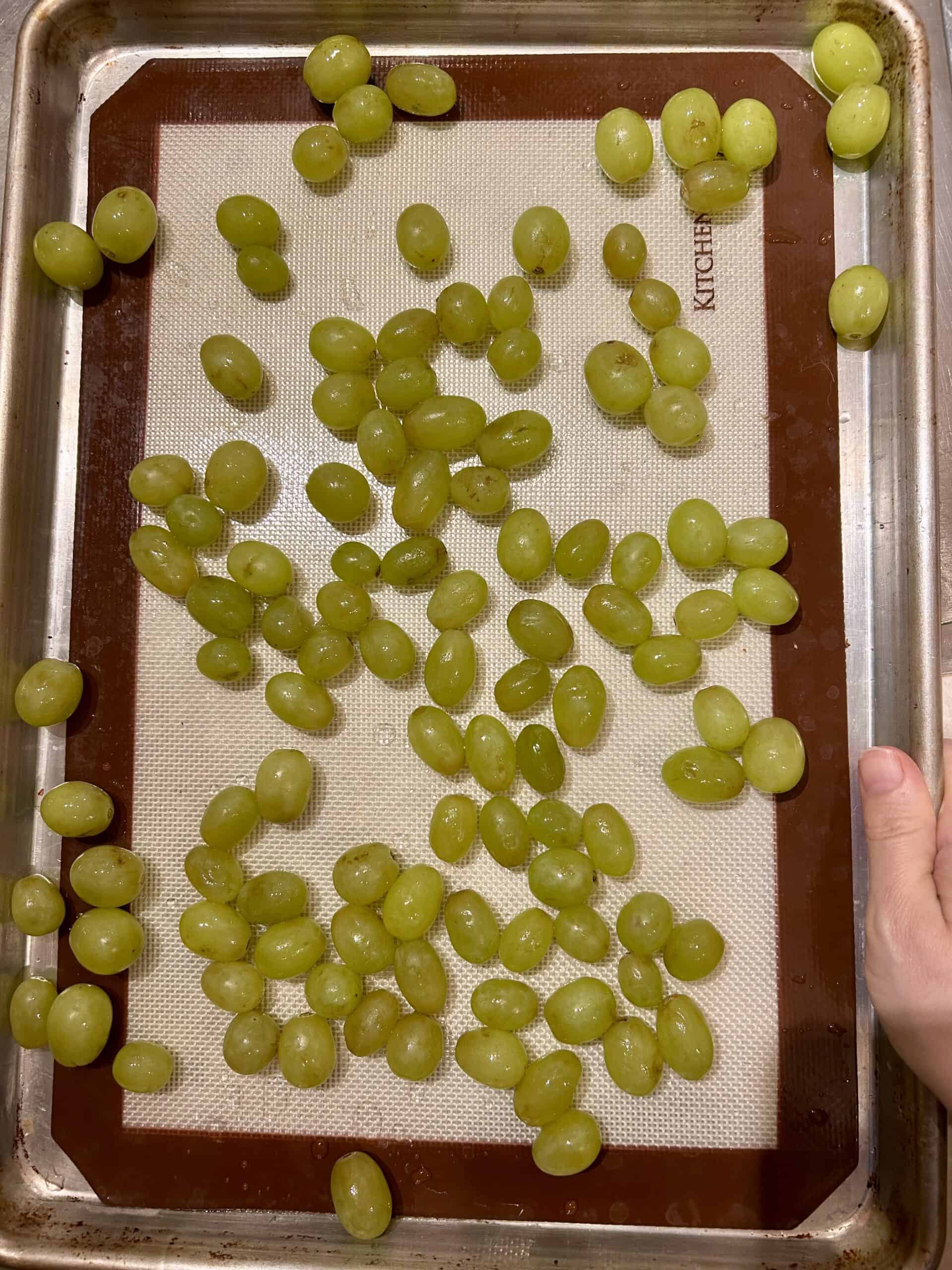 grapes on a tray