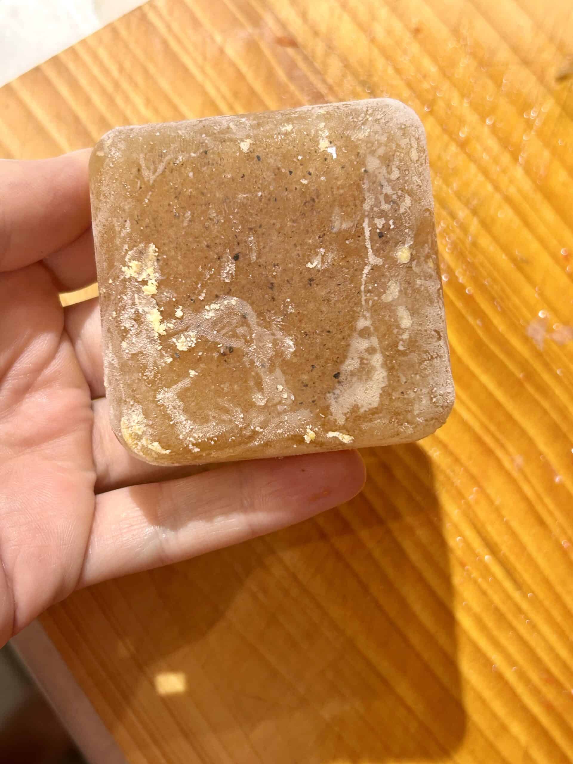 cube of frozen broth.