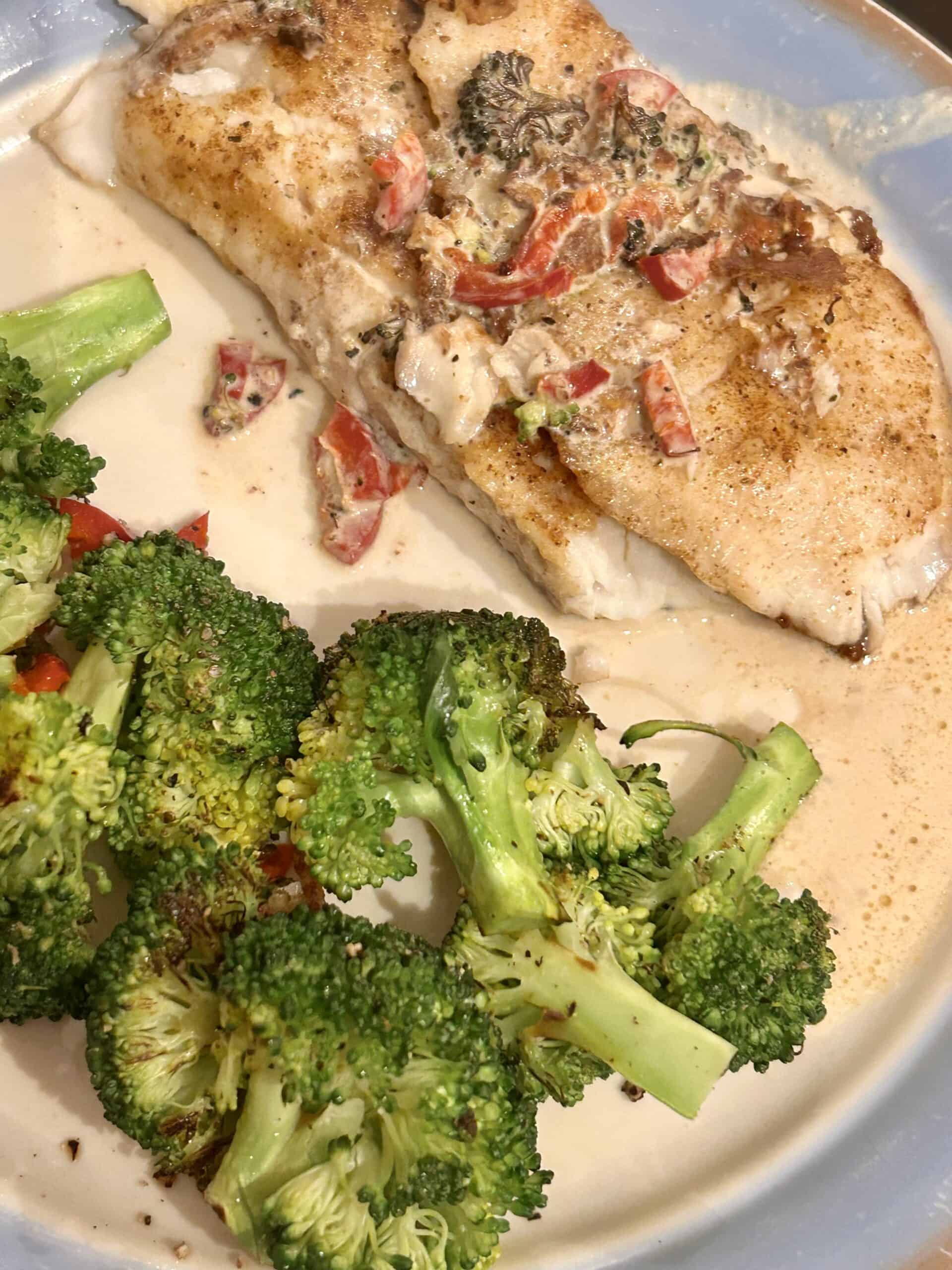 fish and broccoli.