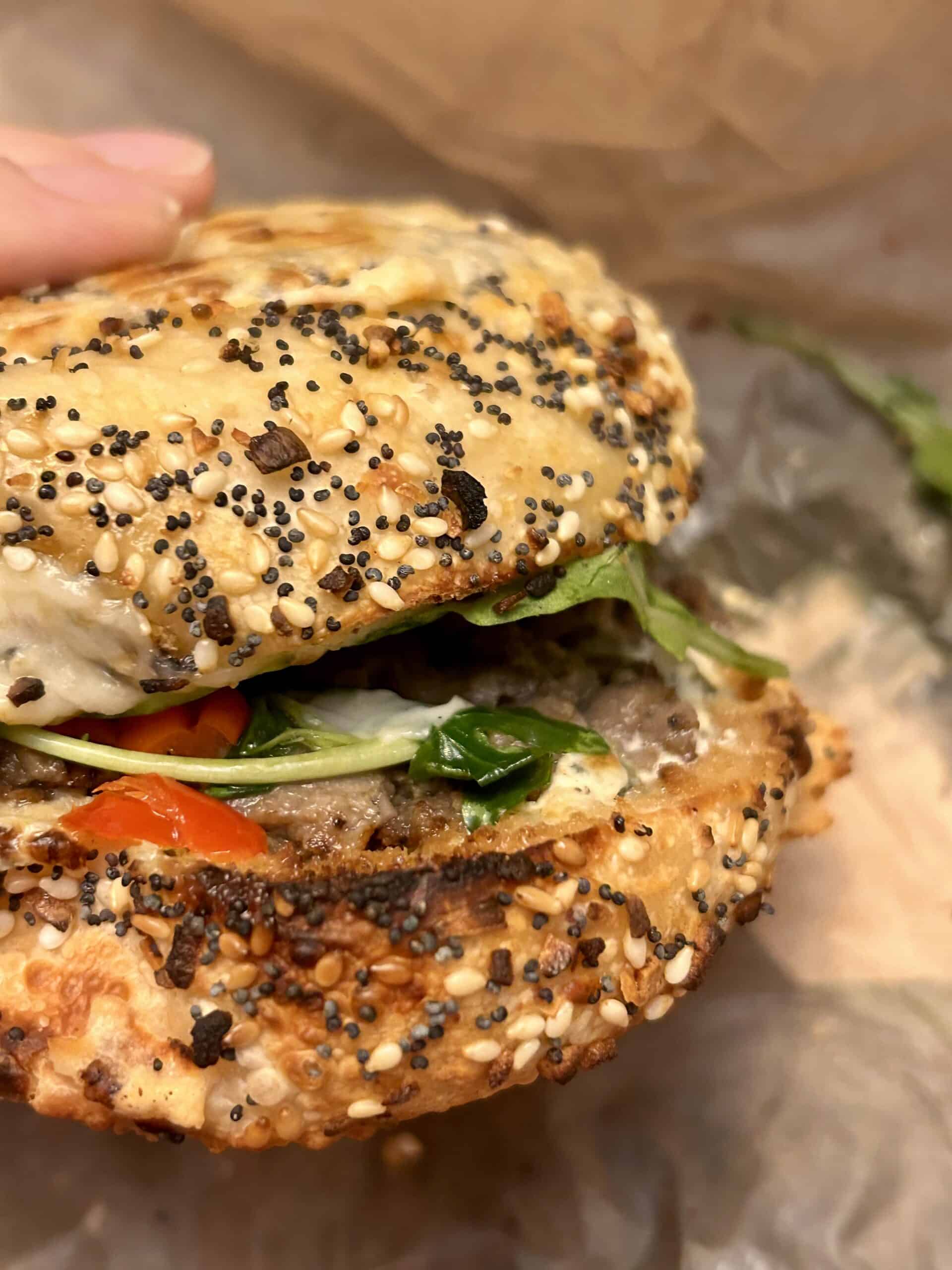 Panera bagel sandwich.