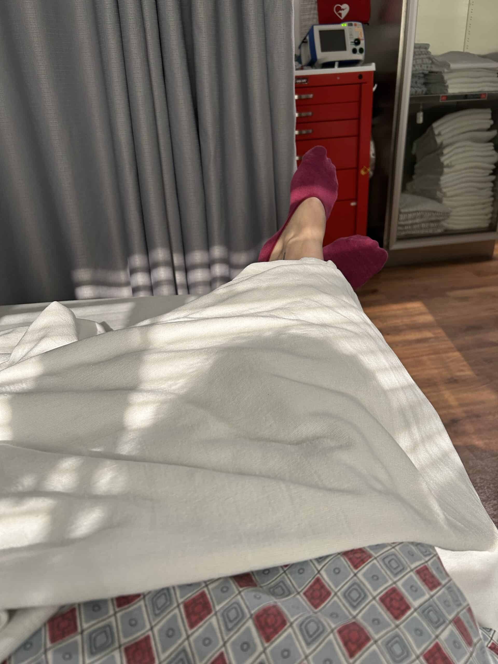 hospital bed.