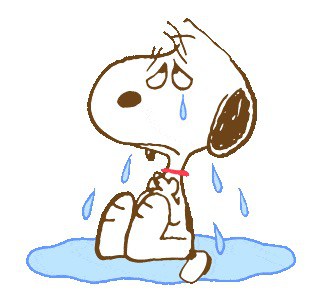 Snoopy crying.